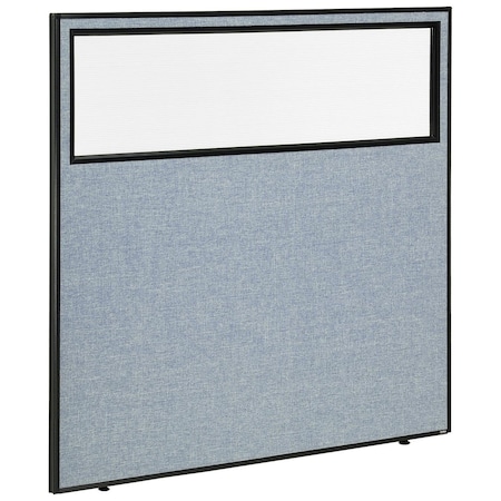 Global Industrial 60-1/4W x 60H Office Partition Panel with Partial Window, Blue 694661WBL
